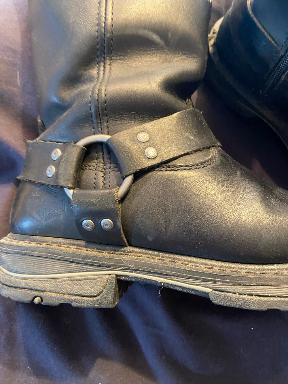 Harley-Davidson Men's Black Leather Engineer Boots, size 10.5 - Picture 6 of 8
